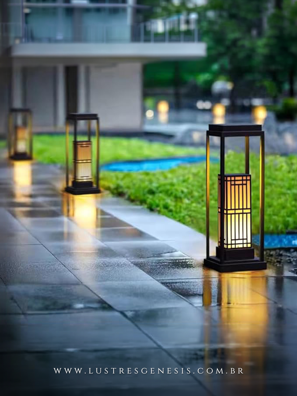 Balizador de Ch&atilde;o Oriental II Premium Blindado para Paisagismo